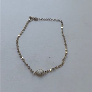 Gold with white stone Choker